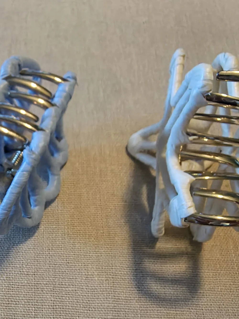 J.Crew Woven Star & Shell Hair Clips in White and Light Blue